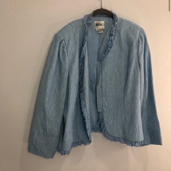 CARRISIMO mother of the bride blue jacket push button closer - Picture 4 of 16